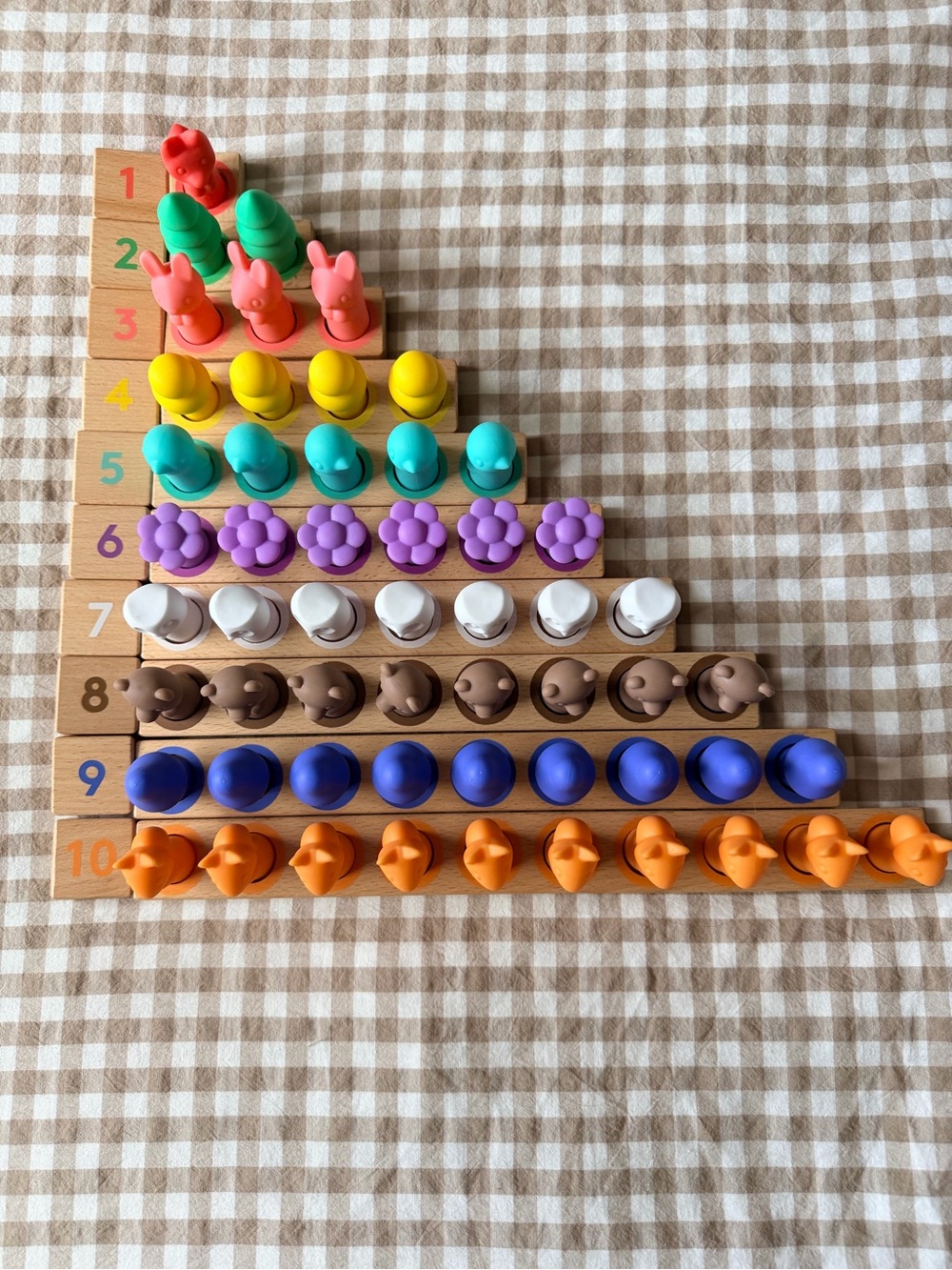 Wooden Counting Peg Set - Colorful Numbered Learning Toy